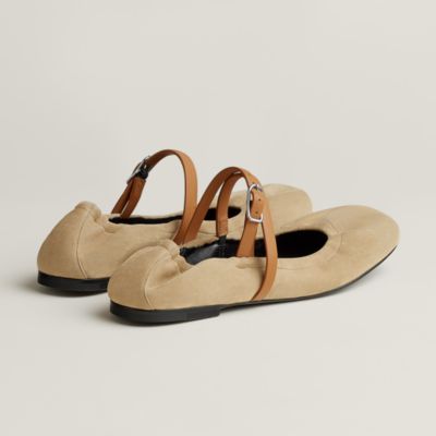 靴 HERMES Suede Ballet Shoes Pumps Camel Pégase ballet flats Hermès Camel size 38 EU in Suede - 34399913